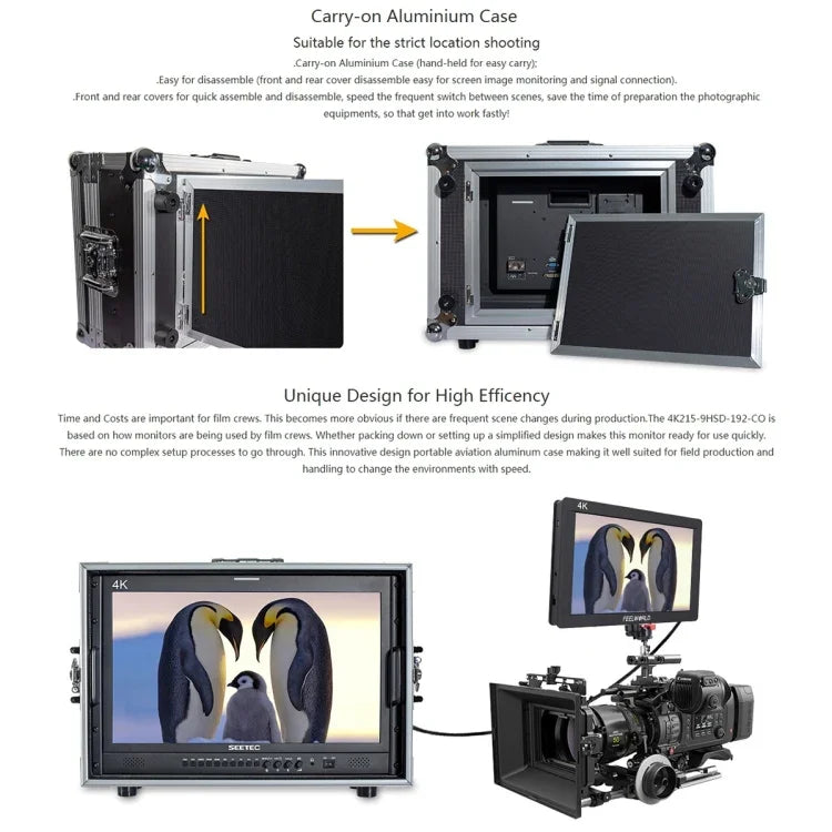 SEETEC 4K215-9HSD-CO จอมอนิเตอร์กล้องสนาม 21.5 นิ้ว 1920x1080 SDI / HDMI Full HD Director Box, 4K215-9HSD-CO