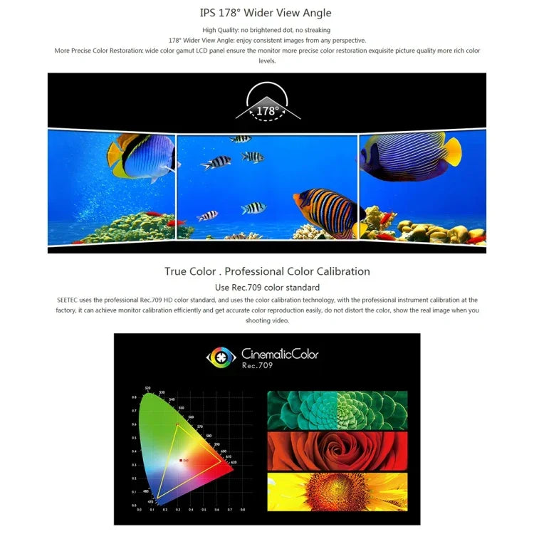 SEETEC 4K215-9HSD-CO จอมอนิเตอร์กล้องสนาม 21.5 นิ้ว 1920x1080 SDI / HDMI Full HD Director Box, 4K215-9HSD-CO