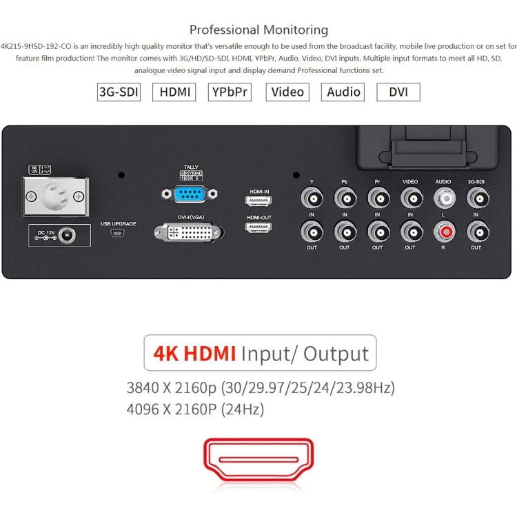 SEETEC 4K215-9HSD-CO จอมอนิเตอร์กล้องสนาม 21.5 นิ้ว 1920x1080 SDI / HDMI Full HD Director Box, 4K215-9HSD-CO