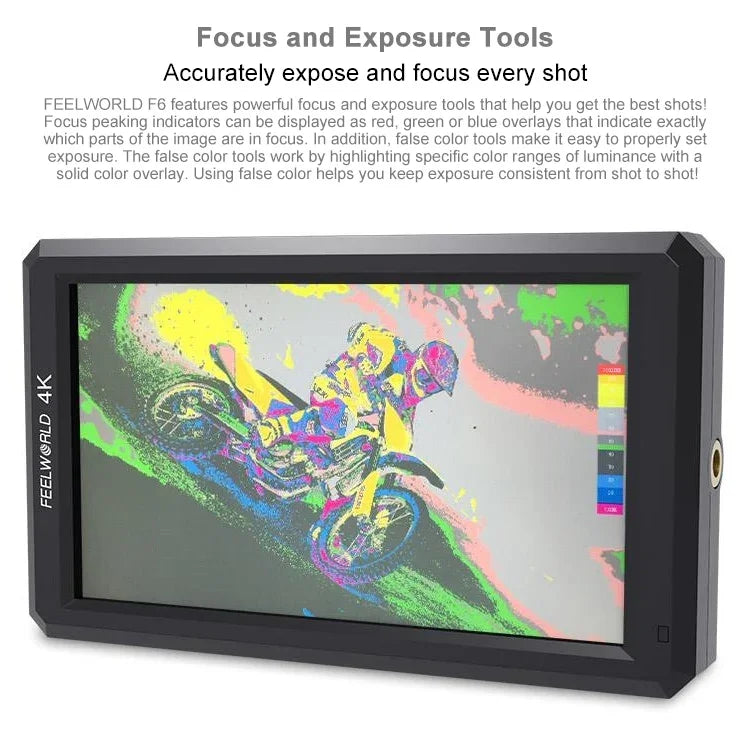FEELWORLD F6 จอ IPS ขนาด 5.5 นิ้ว 1920x1080 HDMI 4K มอนิเตอร์สนามกล้อง, F6