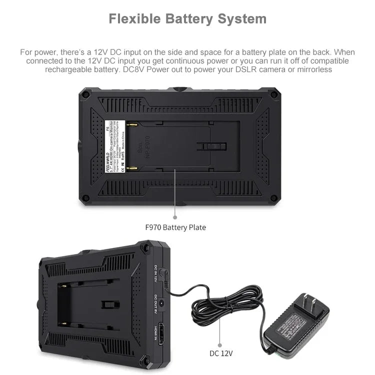 FEELWORLD F6 จอ IPS ขนาด 5.5 นิ้ว 1920x1080 HDMI 4K มอนิเตอร์สนามกล้อง, F6