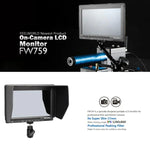 FEELWORLD FW759 จอมอนิเตอร์กล้องสนาม IPS ขนาด 7 นิ้ว 1280x800 ความบางพิเศษ HD, FW759