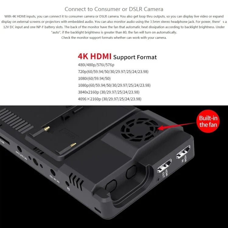 FEELWORLD LUT6 จอ IPS 6 นิ้ว 1920x1080 2600 nits พร้อม HDMI 4K และระบบสัมผัสสำหรับกล้อง LUT6