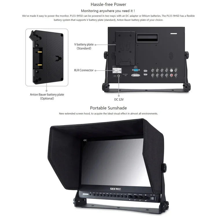 จอมอนิเตอร์กล้องระดับออกอากาศ SEETEC P133-9HSD 1920x1080 ขนาด 13.3 นิ้ว Full HD, P133-9HSD