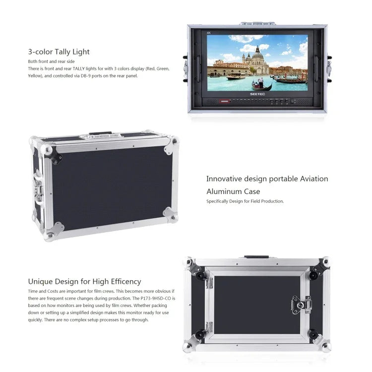 SEETEC P173-9HSD-CO มอนิเตอร์สนามกล้องมืออาชีพระดับถ่ายทอดสด 17.3 นิ้ว 1920x1080 SDI / HDMI 4K, P173-9HSD-CO