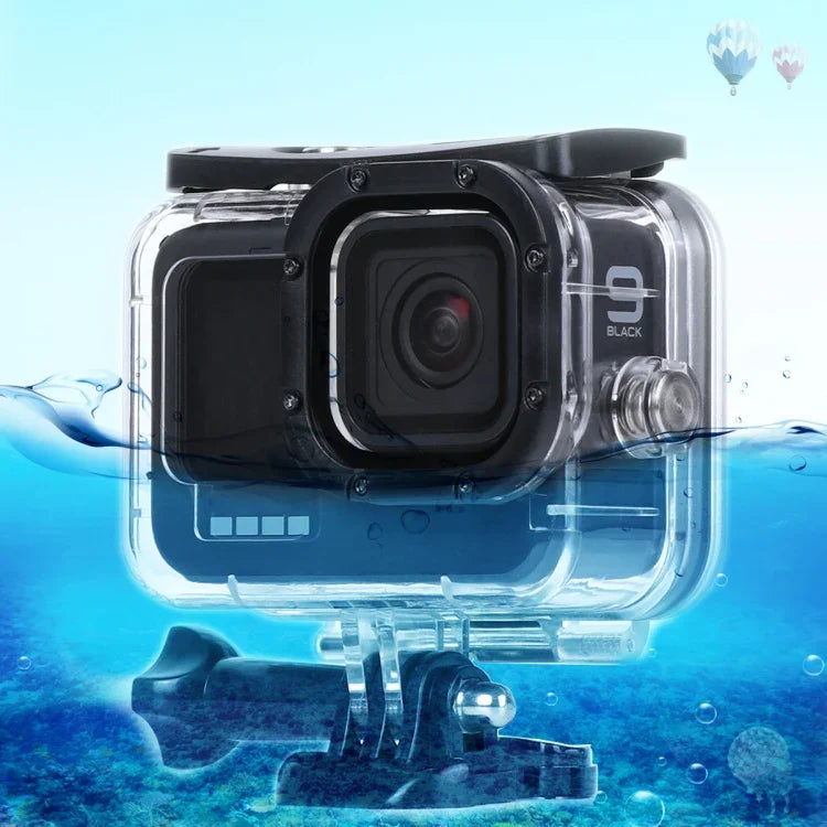 เคสกันน้ำลึก 45m พร้อมตัวล็อก ฐานยึดพื้นฐานและสกรู สำหรับ GoPro HERO10 Black / HERO9 Black, สำหรับ GoPro HERO9 Black