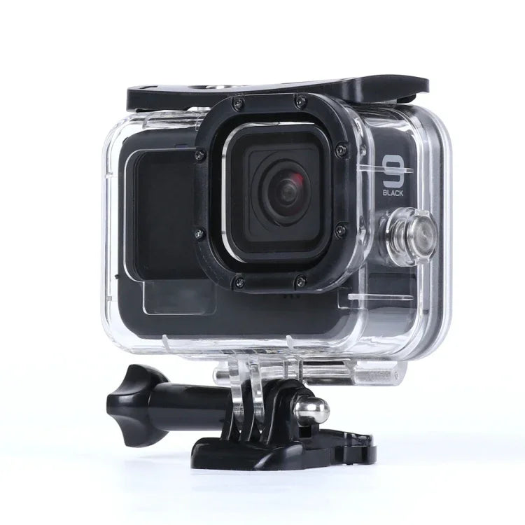 เคสกันน้ำลึก 45m พร้อมตัวล็อก ฐานยึดพื้นฐานและสกรู สำหรับ GoPro HERO10 Black / HERO9 Black, สำหรับ GoPro HERO9 Black