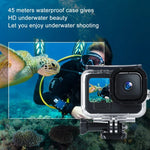 เคสกันน้ำลึก 45m พร้อมตัวล็อก ฐานยึดพื้นฐานและสกรู สำหรับ GoPro HERO10 Black / HERO9 Black, สำหรับ GoPro HERO9 Black