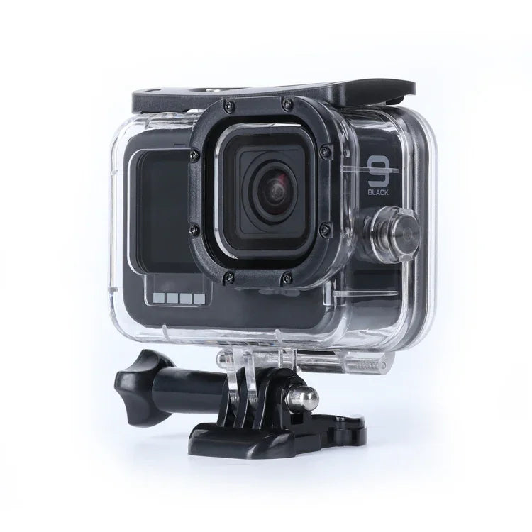 เคสกันกระแทก กันฝุ่น พร้อมรูชาร์จ ตัวล็อก ฐานยึดพื้นฐานและสกรู สำหรับ GoPro HERO10 Black / HERO9 Black