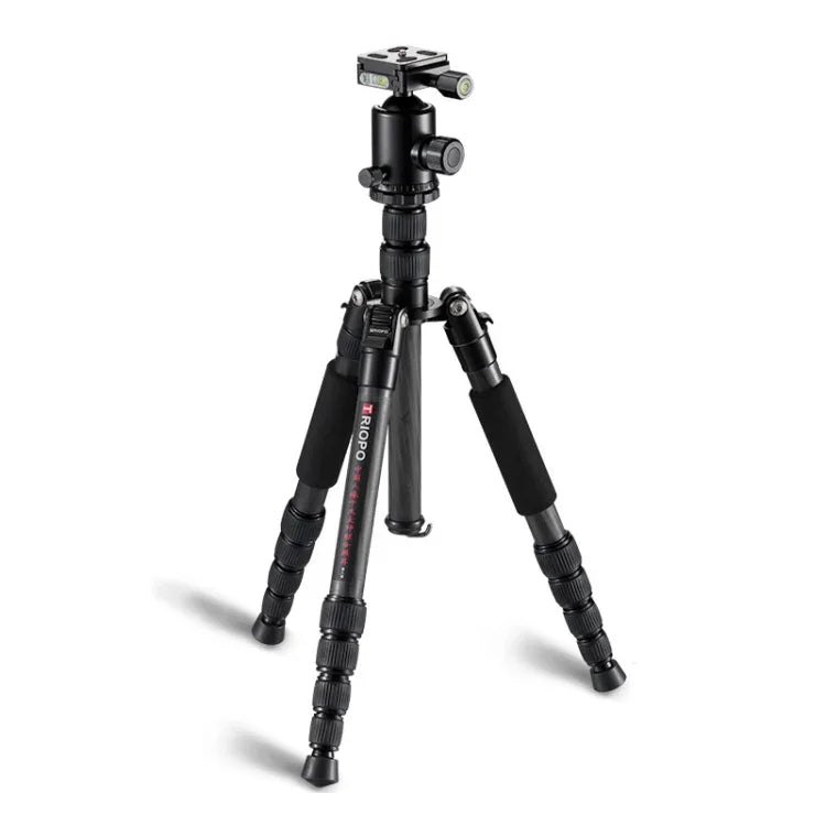 TRIOPO T259G+Q2 ขาตั้งกล้องคาร์บอนไฟเบอร์แบบพกพาปรับได้ พร้อมหัวบอล Q-2 สำหรับกล้อง SLR, T259G+Q2