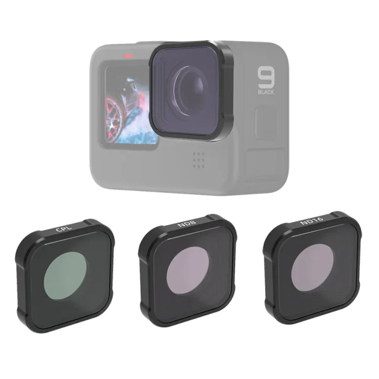 ฟิลเตอร์เลนส์ CPL+ND8+ND16 JSR KB Series สำหรับ GoPro HERO13 Black /12 Black /11 Black /10 Black /9 Black, 3-in-1