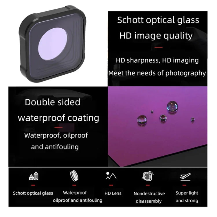 ฟิลเตอร์เลนส์ STAR+CPL+NIGHT+ND8+ND16+ND32 JSR KB Series สำหรับ GoPro HERO13 Black /12 Black /11 Black /10 Black /9 Black, 6-in-1