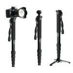 ขาตั้งกล้องอลูมิเนียมอัลลอยด์แบบพกพา BEXIN MAS285 สำหรับกล้อง DSLR ท่องเที่ยวกลางแจ้ง, MAS285