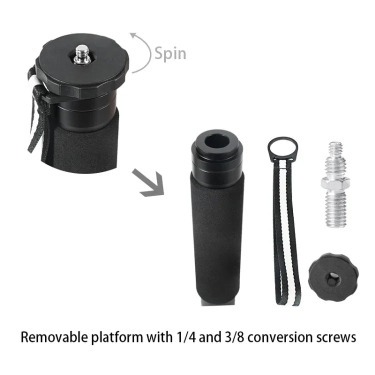 BEXIN P306C Portable Travel Outdoor DSLR Camera Carbon Fiber Monopod Holder, P306C