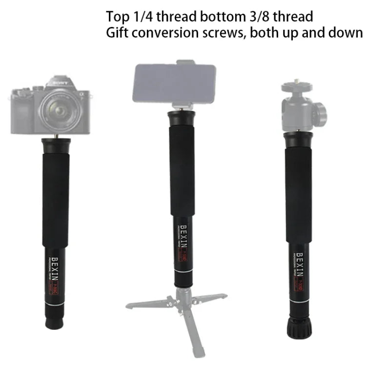 BEXIN P308C ขาตั้งกล้อง DSLR แบบ monopod อะลูมิเนียมอัลลอย สำหรับเดินทางและกลางแจ้ง, P308C