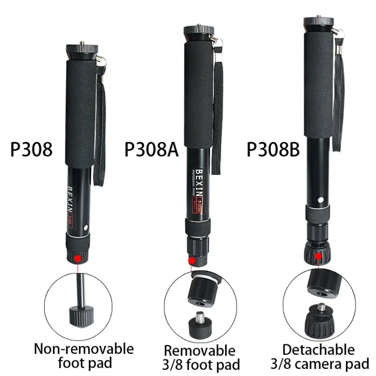 ที่จับโมโนพอดกล้อง DSLR แบบพกพา BEXIN P308 อลูมิเนียมอัลลอยด์ P308