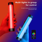 ไฟส่องสว่าง LED แบบแท่งสีสันสดใส LUXCeO RGB ควบคุมผ่านแอป ปรับอุณหภูมิสี กันน้ำ ไฟเติมแสงแบบถือพร้อมรีโมท, P200 RGB