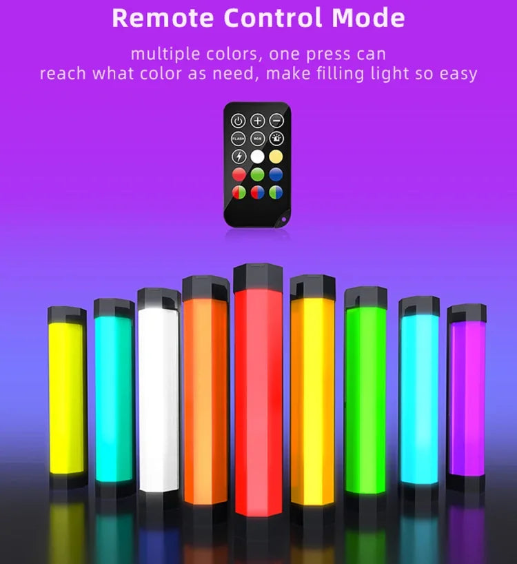 ไฟส่องสว่าง LED แบบแท่งสีสันสดใส LUXCeO RGB ควบคุมผ่านแอป ปรับอุณหภูมิสี กันน้ำ ไฟเติมแสงแบบถือพร้อมรีโมท, P200 RGB