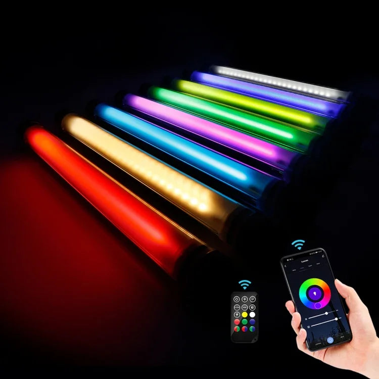 ไฟส่องสว่าง LED แบบแท่งสีสันสดใส LUXCeO P7RGB Pro ควบคุมผ่านแอป ปรับอุณหภูมิสี กันน้ำ ไฟเติมแสงแบบถือพร้อมรีโมท, P7RGB Pro
