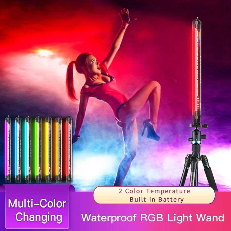 ไฟส่องสว่าง LED แบบแท่งสีสันสดใส LUXCeO P7RGB Pro ควบคุมผ่านแอป ปรับอุณหภูมิสี กันน้ำ ไฟเติมแสงแบบถือพร้อมรีโมท, P7RGB Pro