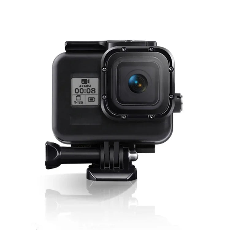 สำหรับเคสกันน้ำ GoPro HERO8 Black 45m พร้อมตัวล็อก ฐานยึดพื้นฐาน & สกรู & ฟิลเตอร์ (สีม่วง, แดง, ชมพู) & ที่จับลอยน้ำ & สายรัด & แผ่นกันฝ้า, เคส HERO8 ใส+ฟิลเตอร์