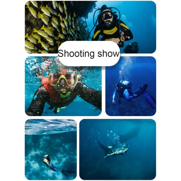 สำหรับเคสกันน้ำ GoPro HERO8 Black 45m พร้อมตัวล็อก ฐานยึดพื้นฐาน & สกรู & ฟิลเตอร์ (สีม่วง, แดง, ชมพู) & ที่จับลอยน้ำ & สายรัด & แผ่นกันฝ้า, เคส HERO8 ใส+ฟิลเตอร์
