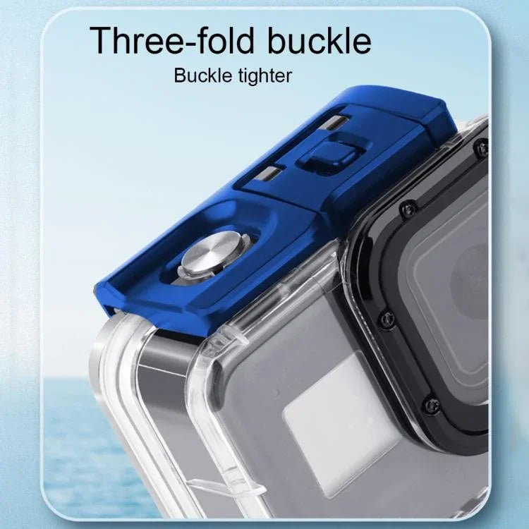 สำหรับเคสกันน้ำ GoPro HERO8 Black 45m พร้อมตัวล็อก ฐานยึดพื้นฐาน & สกรู & ฟิลเตอร์ (สีม่วง, แดง, ชมพู) & ที่จับลอยน้ำ & สายรัด & แผ่นกันฝ้า, เคส HERO8 ใส+ฟิลเตอร์