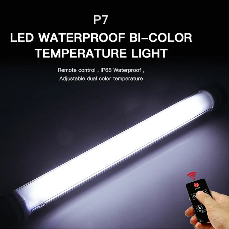 ไฟส่องสว่าง LED แบบแท่ง LUXCeO P7 ปรับอุณหภูมิสีคู่ กันน้ำ ไฟเติมแสงแบบถือพร้อมรีโมท, P7