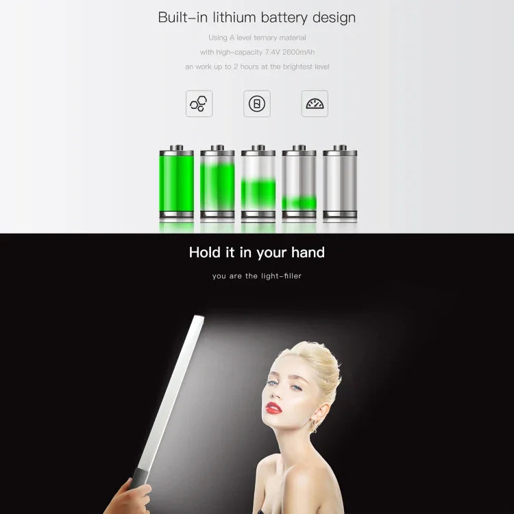 ไฟส่องสว่าง LED แบบแท่ง LUXCeO Q508S ปรับอุณหภูมิสีคู่ 1000LM ไฟเติมแสงแบบถือ, Q508S