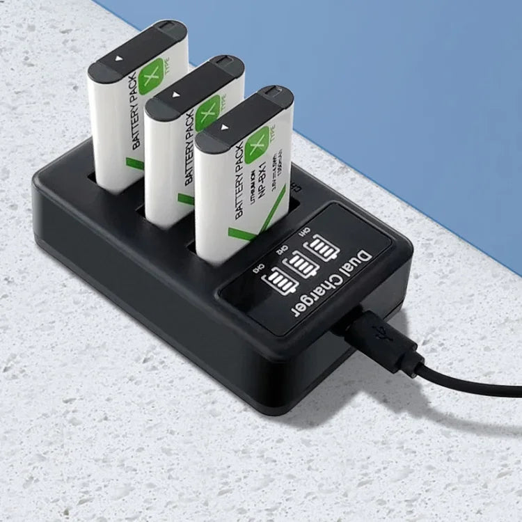 ที่ชาร์จ USB แบบสามช่องพร้อมสาย USB สำหรับ Sony NP-BX1 LCD Display, สำหรับ Sony NP-BX1 (3 ช่อง)
