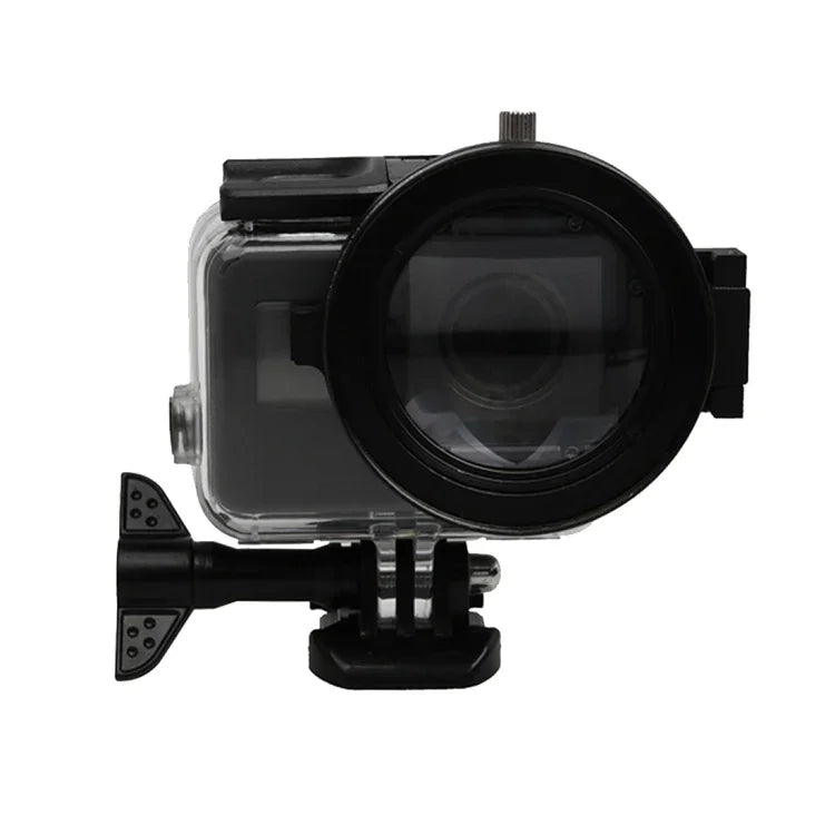 สำหรับกล้องแอคชัน GoPro HERO5 Sport เลนส์มาโคร 58 มม. กำลังขยาย 16X พร้อมฐานเลนส์, วงแหวนอะแดปเตอร์, ฝาปิดเลนส์, สายรัดมือกันหล่น และผ้าเช็ดทำความสะอาด