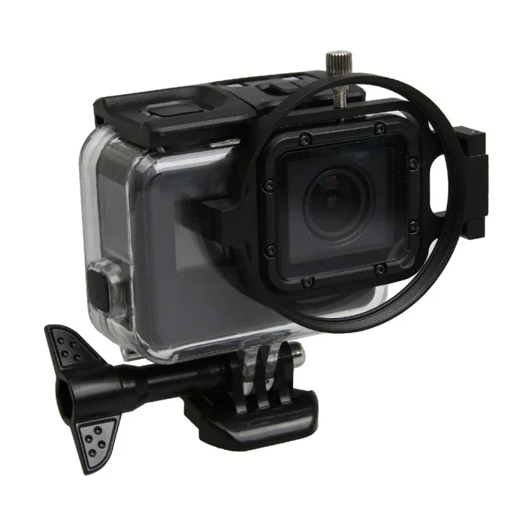 สำหรับกล้องแอคชัน GoPro HERO5 Sport เลนส์มาโคร 58 มม. กำลังขยาย 16X พร้อมฐานเลนส์, วงแหวนอะแดปเตอร์, ฝาปิดเลนส์, สายรัดมือกันหล่น และผ้าเช็ดทำความสะอาด