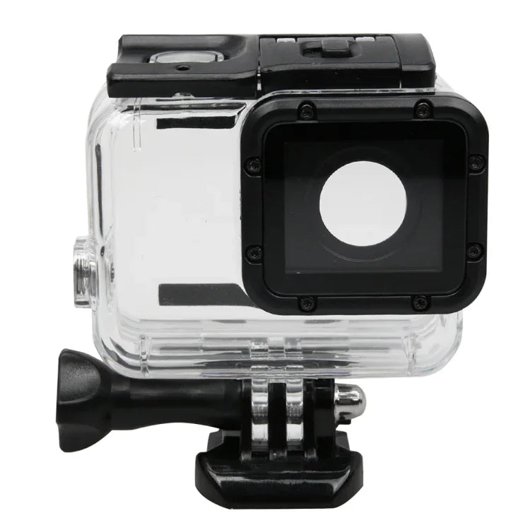 เคสกันกระแทกโครงเปลือก GoPro HERO5 พร้อมตัวยึดพื้นฐานและสกรูนำ, ต้องถอดเลนส์, พร้อมตัวยึดพื้นฐาน