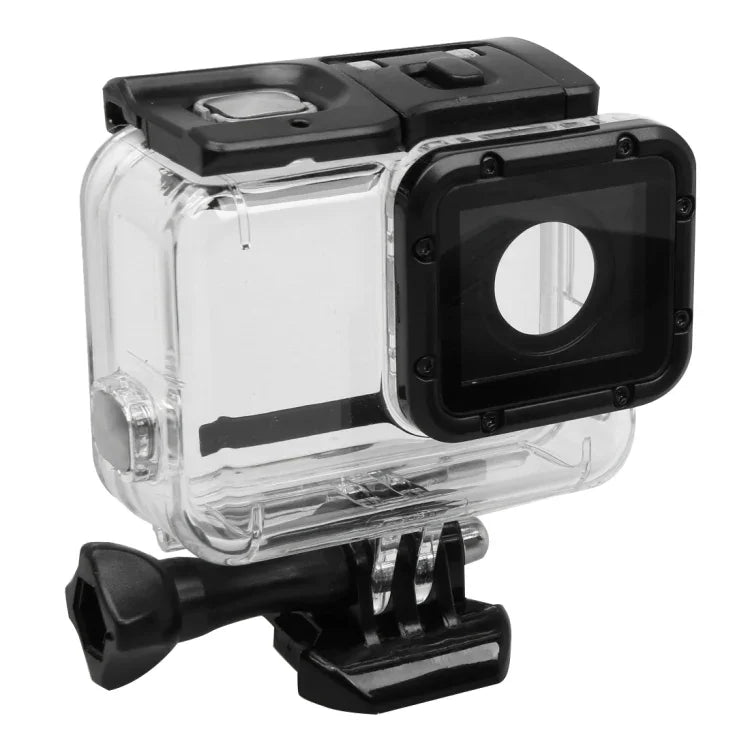 เคสกันกระแทกโครงเปลือก GoPro HERO5 พร้อมตัวยึดพื้นฐานและสกรูนำ, ต้องถอดเลนส์, พร้อมตัวยึดพื้นฐาน