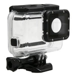 เคสกันน้ำ PC & ABS สำหรับ GoPro HERO5 30m พร้อมฝาหลังสัมผัสและตัวล็อก ตัวยึดพื้นฐาน & สกรูยาว, ขนาดฝาหลัง: 7 x 6 ซม., เคสป้องกัน