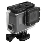 เคสกันน้ำ PC & ABS สำหรับ GoPro HERO5 30m พร้อมฝาหลังสัมผัสและตัวล็อก ตัวยึดพื้นฐาน & สกรูยาว, ขนาดฝาหลัง: 7 x 6 ซม., เคสป้องกัน