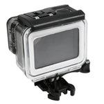 เคสกันน้ำ PC & ABS สำหรับ GoPro HERO5 30m พร้อมฝาหลังสัมผัสและตัวล็อก ตัวยึดพื้นฐาน & สกรูยาว, ขนาดฝาหลัง: 7 x 6 ซม., เคสป้องกัน