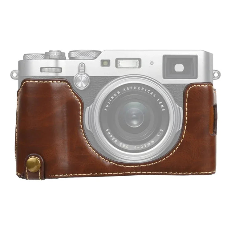 ฐานเคสหนัง PU ครึ่งตัวพร้อมเกลียว 1/4 นิ้ว สำหรับ FUJIFILM X100V, สำหรับ FUJIFILM X100V