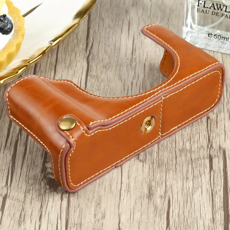 ฐานเคสหนัง PU ครึ่งตัวพร้อมเกลียว 1/4 นิ้ว สำหรับ FUJIFILM X100V, สำหรับ FUJIFILM X100V