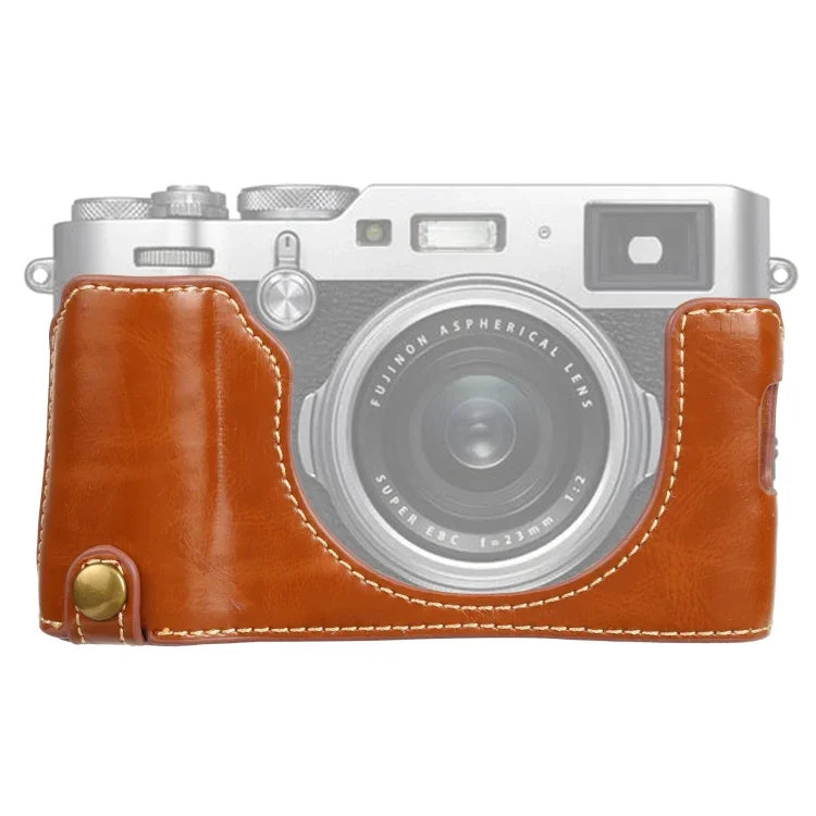 ฐานเคสหนัง PU ครึ่งตัวพร้อมเกลียว 1/4 นิ้ว สำหรับ FUJIFILM X100V, สำหรับ FUJIFILM X100V