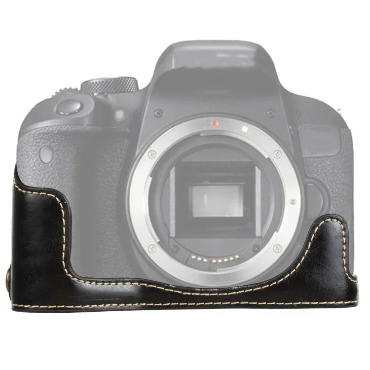ฐานเคสหนัง PU ครึ่งตัวพร้อมเกลียว 1/4 นิ้ว สำหรับ Canon EOS 77D / 800D, สำหรับ Canon EOS 77D, สำหรับ Canon EOS 77D