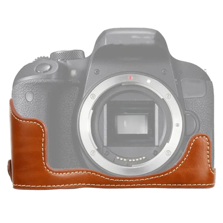 ฐานเคสหนัง PU ครึ่งตัวพร้อมเกลียว 1/4 นิ้ว สำหรับ Canon EOS 77D / 800D, สำหรับ Canon EOS 77D, สำหรับ Canon EOS 77D