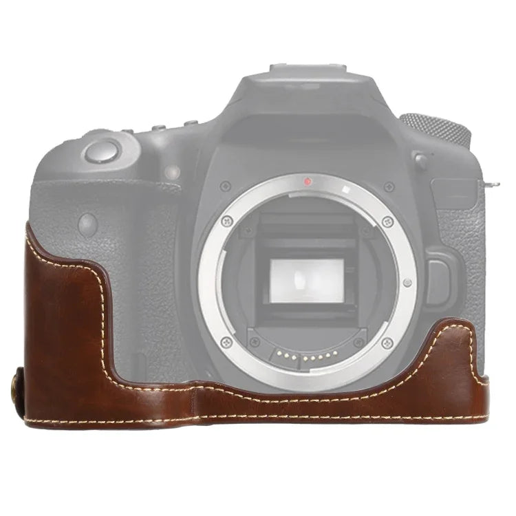 ฐานเคสหนัง PU ครึ่งตัวพร้อมเกลียว 1/4 นิ้ว สำหรับ Canon EOS 90D, สำหรับ Canon EOS 90D