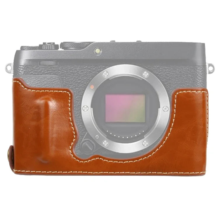 ฐานเคสหนัง PU ครึ่งตัวพร้อมเกลียว 1/4 นิ้ว สำหรับ FUJIFILM XE4, สำหรับ FUJIFILM XE4