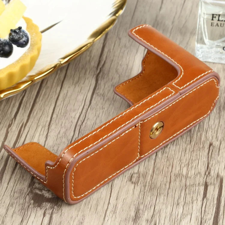 ฐานเคสหนัง PU ครึ่งตัวพร้อมเกลียว 1/4 นิ้ว สำหรับ FUJIFILM XE4, สำหรับ FUJIFILM XE4