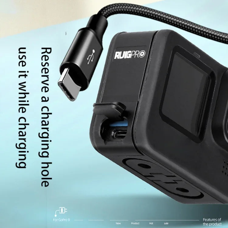 ฝาครอบด้านข้างแบตเตอรี่อลูมิเนียมอัลลอย RUIGPRO สำหรับ GoPro HERO10 Black / HERO9 Black, ฝาครอบด้านข้างอลูมิเนียมอัลลอย