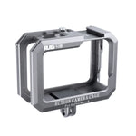 RUIGPRO กรงป้องกันกรอบโลหะพร้อมฐานรองรองเท้าคู่สำหรับ GoPro HERO10 Black / HERO9 Black, สีเงินเทา