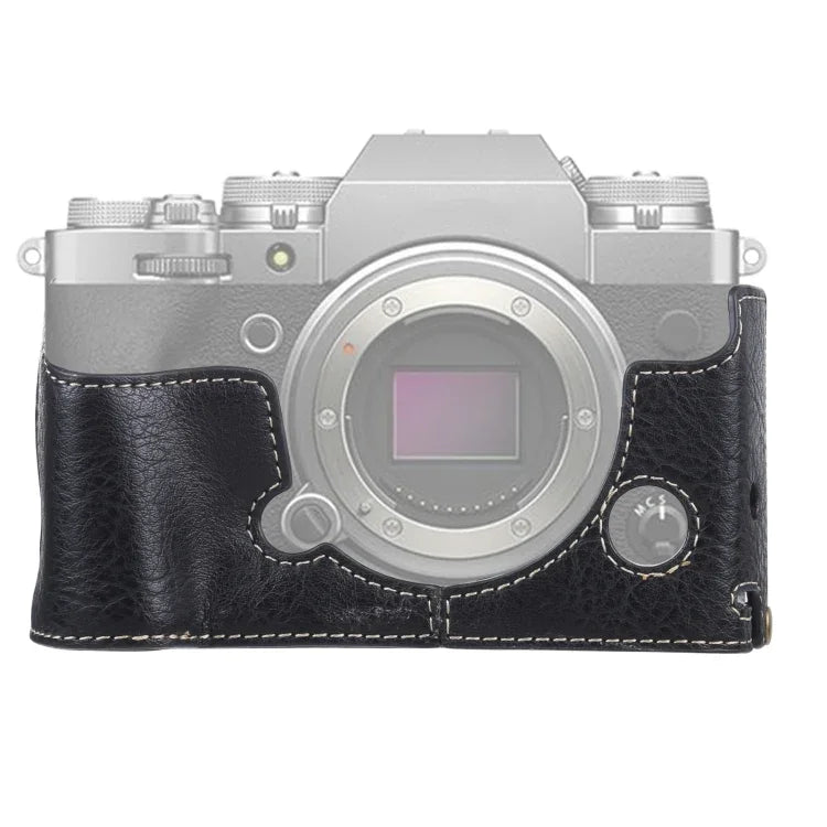 ฐานเคสกล้องหนัง PU ลายลิ้นจี่เกลียว 1/4 นิ้ว สำหรับ FUJIFILM X-T4, สำหรับ FUJIFILM X-T4 ลายลิ้นจี่