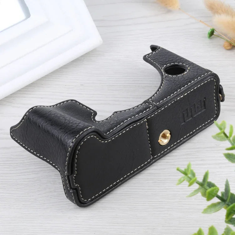 ฐานเคสกล้องหนัง PU ลายลิ้นจี่เกลียว 1/4 นิ้ว สำหรับ FUJIFILM X-T4, สำหรับ FUJIFILM X-T4 ลายลิ้นจี่