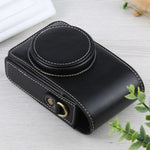กระเป๋าเคสกล้องหนัง PU แบบเต็มตัวพลิกตั้งได้พร้อมสายสะพาย สำหรับ Ricoh GR III / GRII, Sony ZV-1 / DSC-RX100M7 / RX100M6 / RX100M5 / RX100M2, สำหรับ Ricoh GR III